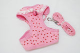 Strawberry & Lace Harness With Leash - TimDog Fashions