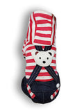 Striped Teddy Bear Overalls - TimDog Fashions